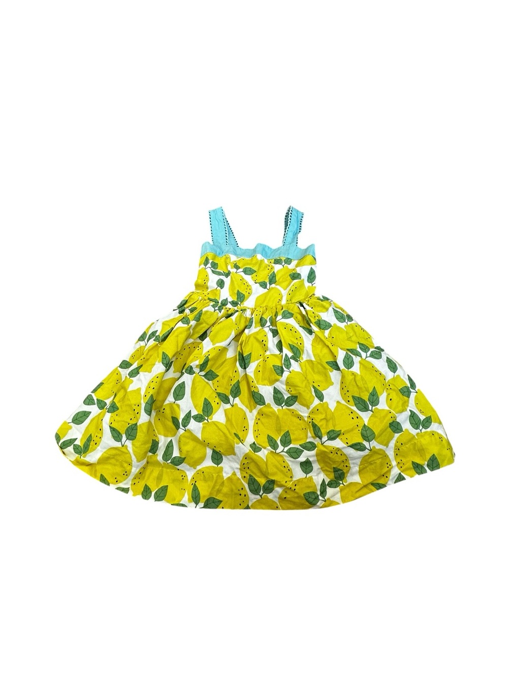 Mini Boden Girls Size 5-6Y Lemon Sundress Smocked Crochet Lace Cottagecore